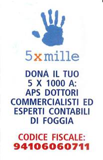 Dona il 5X1000 ad APS Dottori Commercialisti ed Esperti Contabili di Foggia